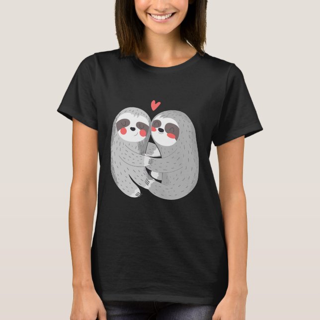 Loving Sloths Sloth Kärlek T Shirt (Framsida)