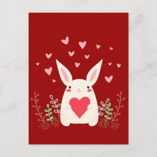 Loving Snuggly Kawaii Bunny Anpassningsbar Vykort