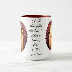 Loving Son Inspirational Quote Cute Hedgehog Mugg