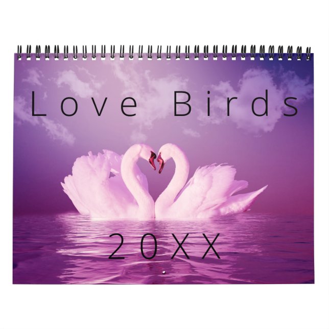 Loving Svanar Vacker Love birds Photo Collection Kalender (Omslag)