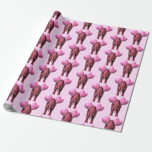 Loving Sweet Romantic Rosa Elephant Presentpapper