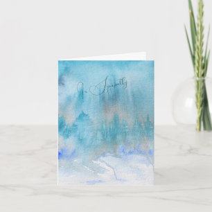 Loving Sympathy Card in Teal Woodland Watercolor Tack Kort