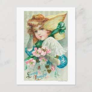 Loving Think Maiden med Bonnet Vykort