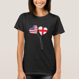 Loving Usa England Flagga Heart English America Lo T Shirt