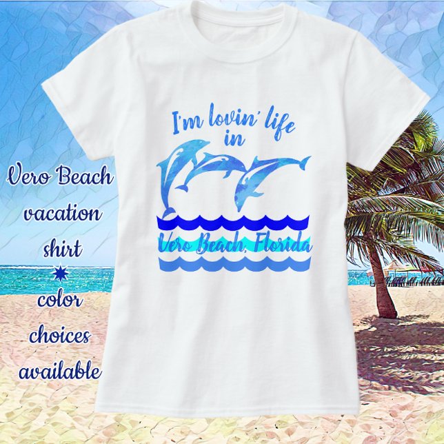 Loving Vero Beach Florida Jumping Dolphins T Shirt (Skapare uppladdad)