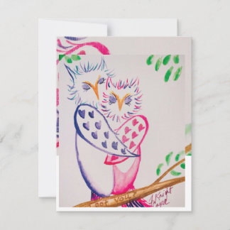 Loving Watercolor Uggla Valentine Card