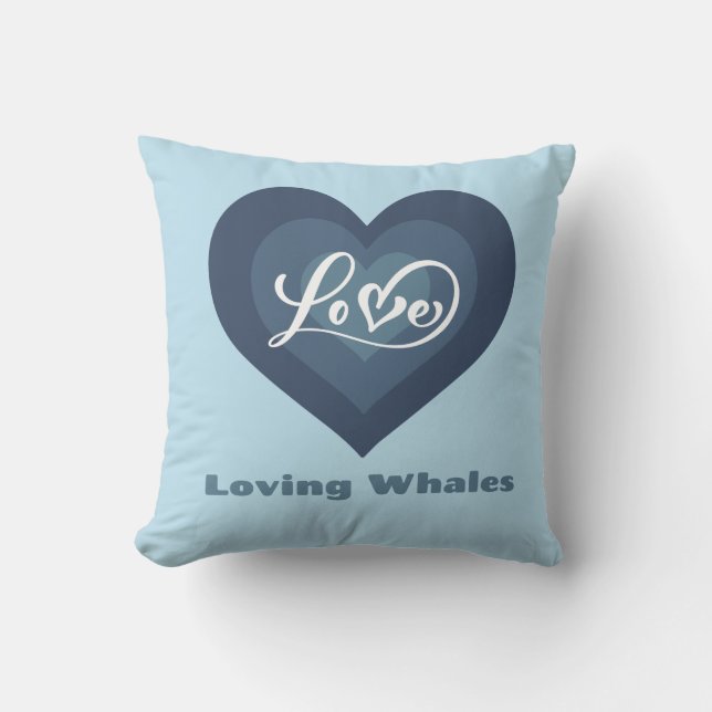Loving Whales Funny Gift for Whales Älskare Kudde (Framsida)