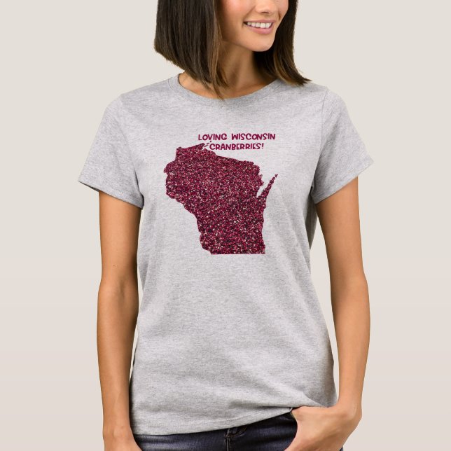 Loving Wisconsin Cranbär T Shirt (Framsida)