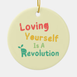 Loving you is a Revolution [FunCan] T-Shirt S Julgransprydnad Keramik