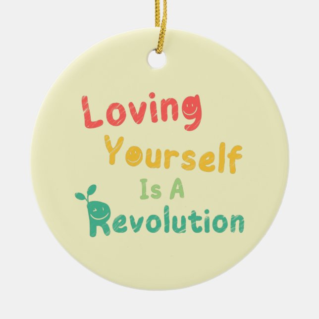 Loving you is a Revolution [FunCan] T-Shirt S Julgransprydnad Keramik (Framsidan)