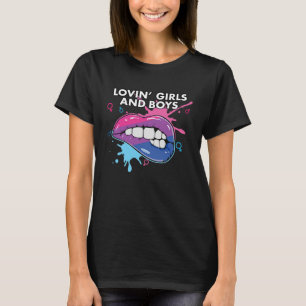 Lovin'Girls and Boys Bisexual Pride March Bisexua T Shirt