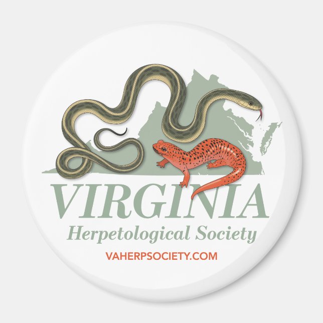 LOVirginia Herpetological Society Logotyp Magnet (Framsidan)