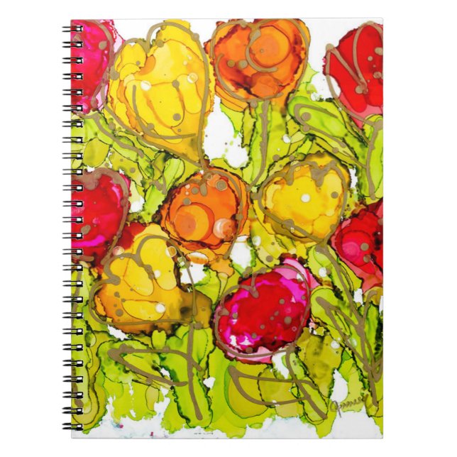 Lovitud Spiral Notebook Red and Orange Tulips Anteckningsbok (Framsidan)
