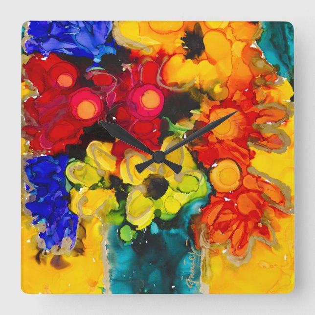 Lovitud Square Wall Clock "Spirit Filling" Fyrkantig Klocka (Framsida)