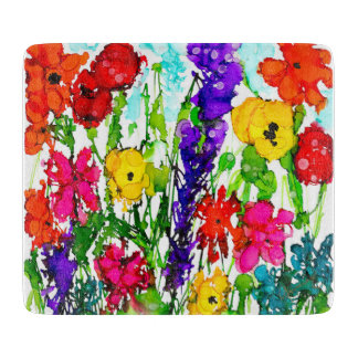 Lovitude Wildflowers Glass Cutting Board