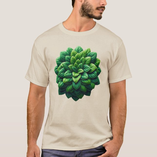 Lövkluster Mandala T Shirt (Framsida)