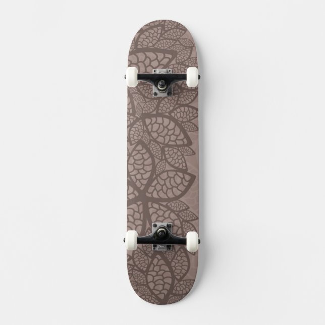 Lövmönstergräns och bakgrund old school skateboard bräda 21,6 cm (Framsida)