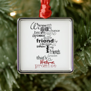 **LOVNING VÄNSKAP CHRISTMAS ORNAMENT** JULGRANSPRYDNAD METALL