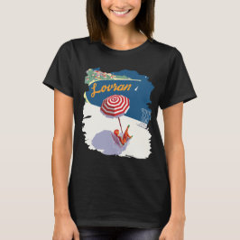 Lovran Kroatien Strand Parasoll Röd Resa T Shirt