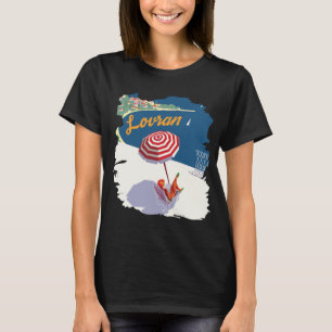 Lovran Kroatien Strand Parasoll Röd Resa T Shirt