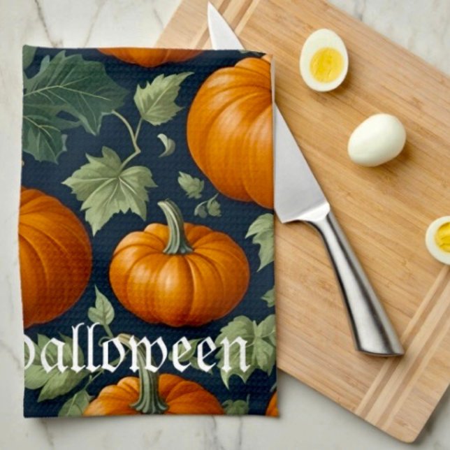 Lövrig pumpafält kökshandduk (Kitchen Towel 16”X24” poly-blend machine washable. )