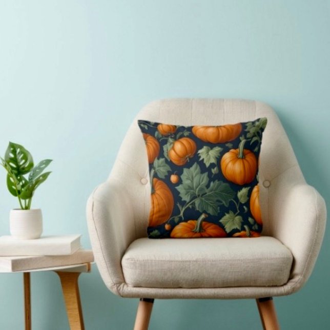 Lövrig Pumpafält Kudde (Throw Pillow 100% polyester heavyweight stretch material. Hidden zipper Made in the USA.
)