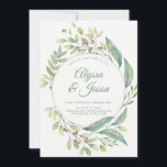 Lövrik spara för grönt | datera med fotoet och spara datumet<br><div class="desc">Denna trendig och stilfulla spara daterakortet presenterar en lövrik grön vattenfärgram och en modern typografi,  på en vitbakgrund. Baksidaen presenterar ditt personliga foto.</div>