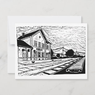 Lovrin Station Linocut OSA Kort