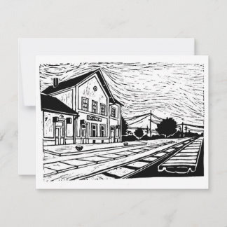 Lovrin Station Linocut OSA Kort