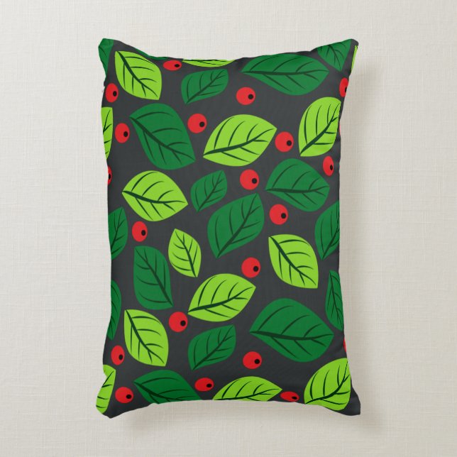 ’Lövs and Berries’ Pillow Prydnadskudde (Framsidan(Vertikal))