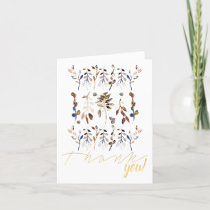 Lövs Berries White Elegant Blommigt Tack Kort