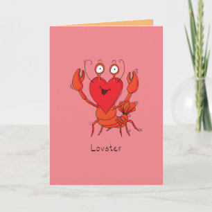 Lovster - Kärlek Lobster Valentines hälsningskort Kort