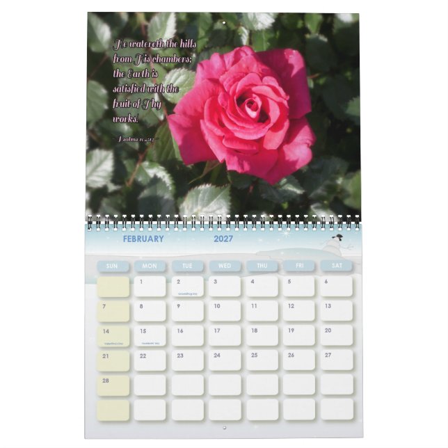 Lovsyor med Psalmer Inspirerande Vägg Kalender (Feb 2027)