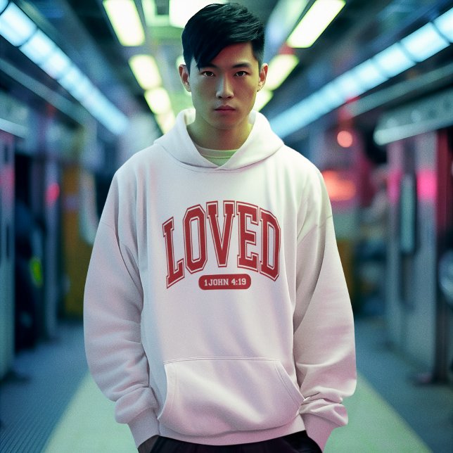 LOVT AV CHRIST Valentine Scripture Manar White Hoodie (Skapare uppladdad)