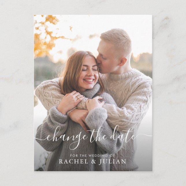 Lovt vitt skript ändrar datum vykort (Framsida)