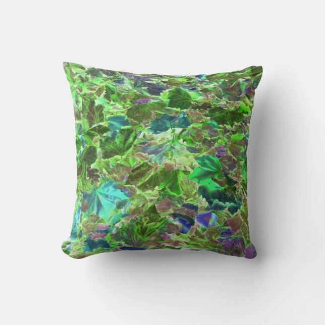 Lövverk för lövmönstergrönt kudde (Framsida)