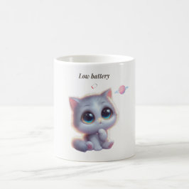 Low Battery Cat Meme Mug Kaffemugg