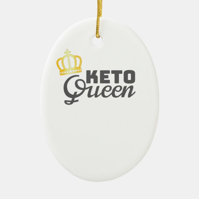 Low Carb Diet Gift Keto Queen Womens Keto Gift Julgransprydnad Keramik (Framsidan)