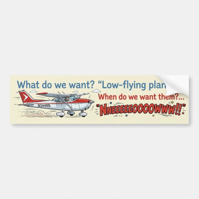 Low-Flying Planes Bumper Sticker Bildekal (Framsidan)