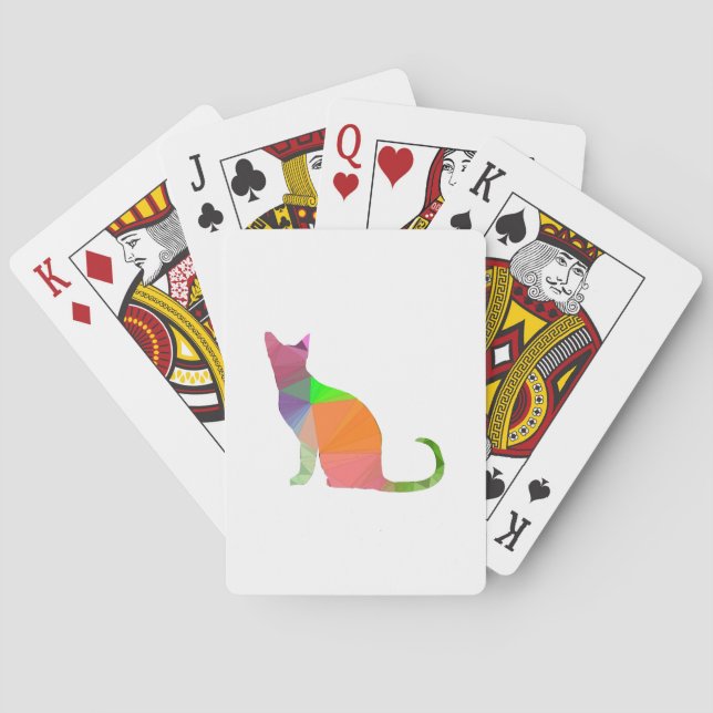 Low Poly Cat Silhouette Casinokort (Baksidan)