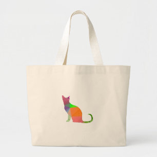 Low Poly Cat Silhouette Jumbo Tygkasse