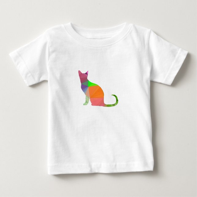 Low Poly Cat Silhouette Tee (Framsida)