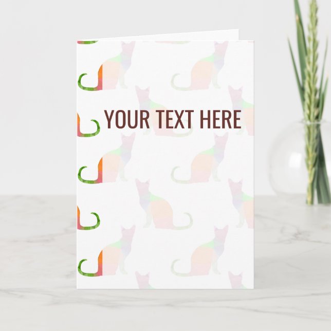 Low Poly Colorful Cat Pattern Announcement Meddelande (Framsida)