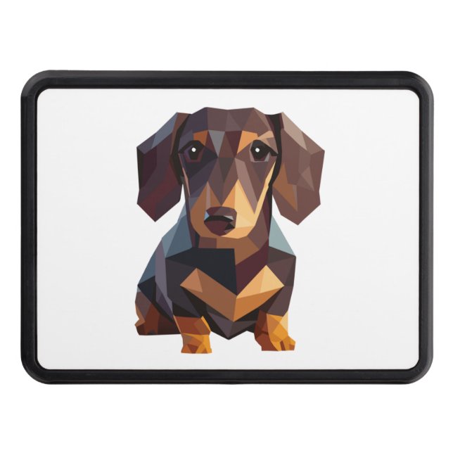 Low Poly Dachshund - Toppen Cute Miniature Dachshu Dragkroksskydd (Framsidan)