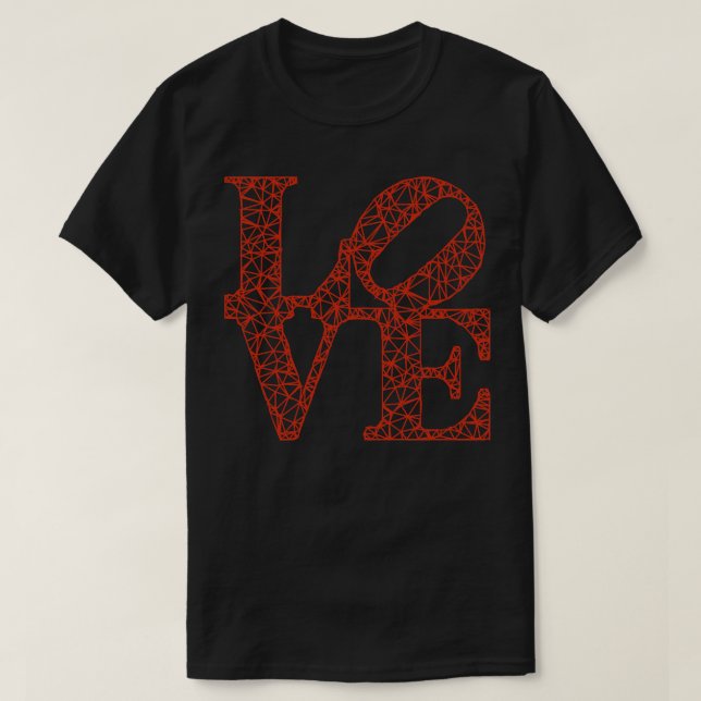 Low Poly KÄRLEK Robert Indiana red TShirt T Shirt (Design framsida)