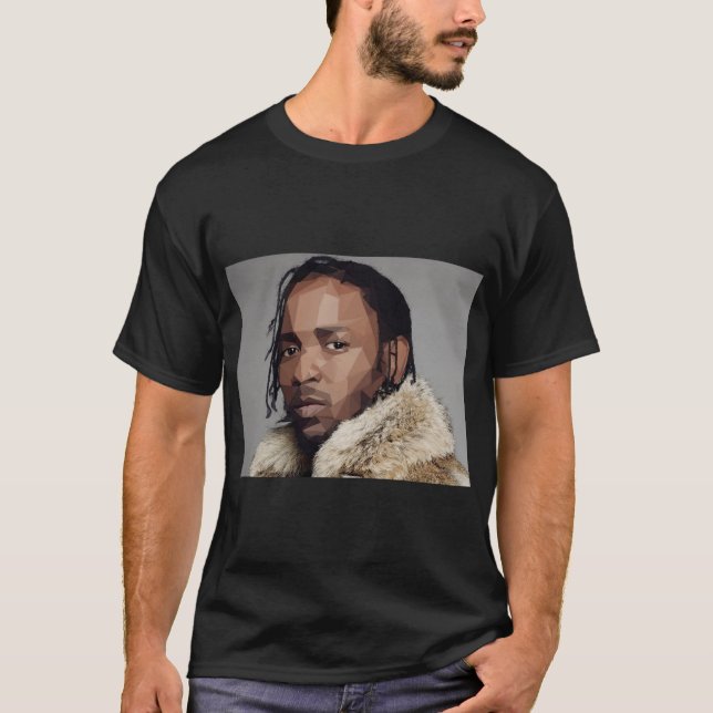 Low Poly Kendrick Lamar T-Shirt (Framsida)