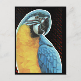 Low Poly Macaw Vykort