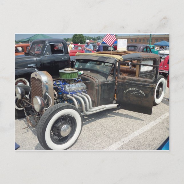 Low Riding Hot rod Vykort (Framsida)