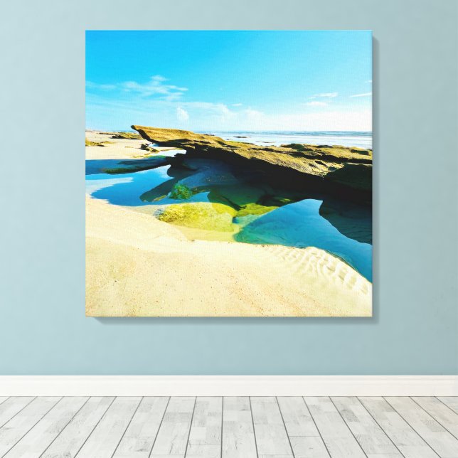 Low tide rocky ocean floor Canvas  (Insitu (trägolv))