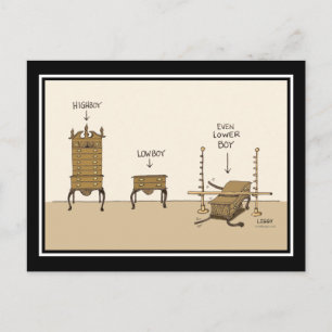 Lowboy tecknadvykort vykort